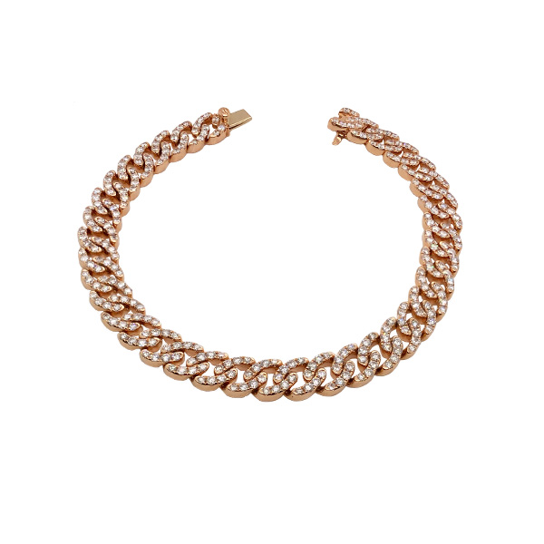 Odelia By Av 18Kt Rose Gold Diamond Link Bracelet