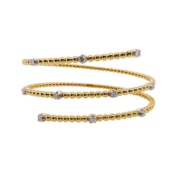 E.B. Horn 18Kt Yellow And White Gold Diamond Flex Cuff Bracelet