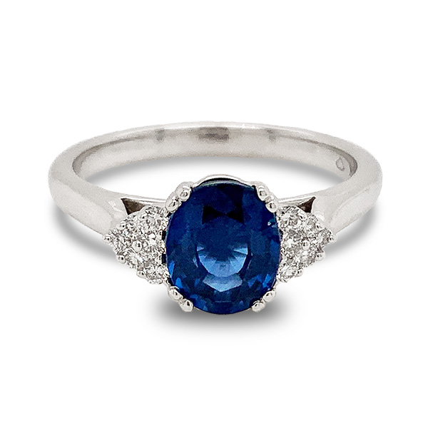 E.B. Horn 14Kt White Gold Oval Sapphire And Diamond Ring