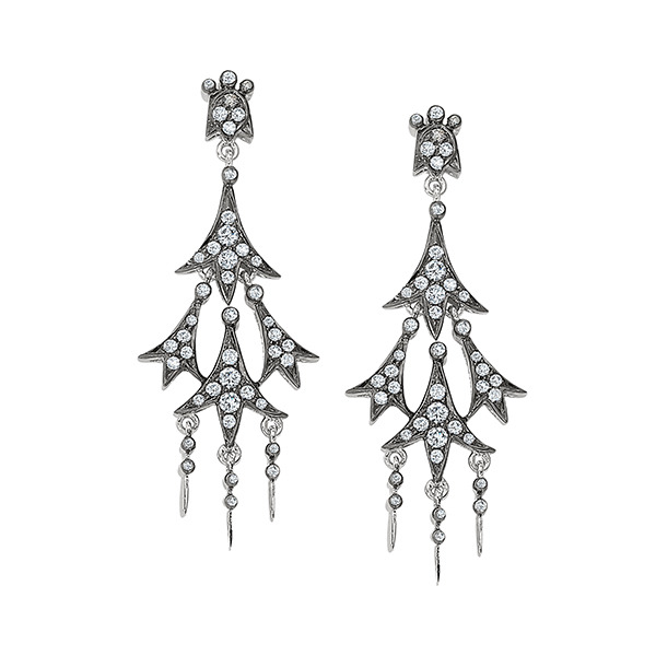 Sethi Couture 18Kt Diamond Chandelier Earrings With Black Rhodium Finish