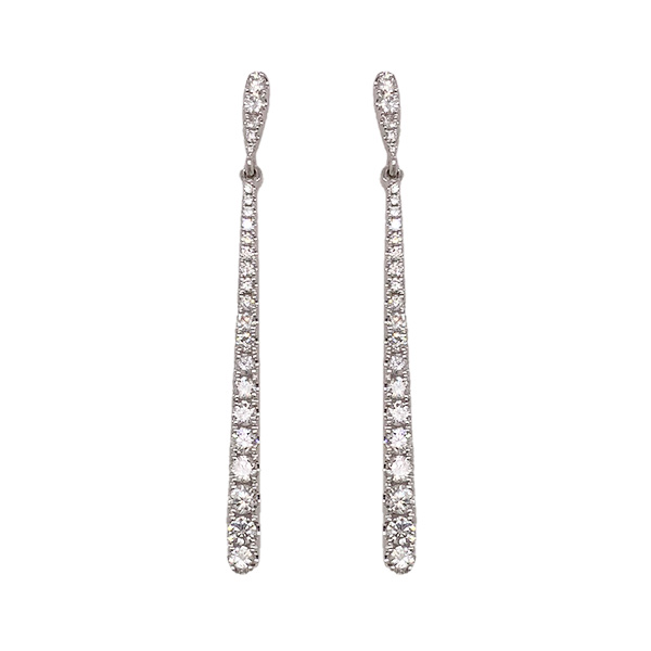 Odelia By Av 18Kt White Gold Diamond Dangle Earrings