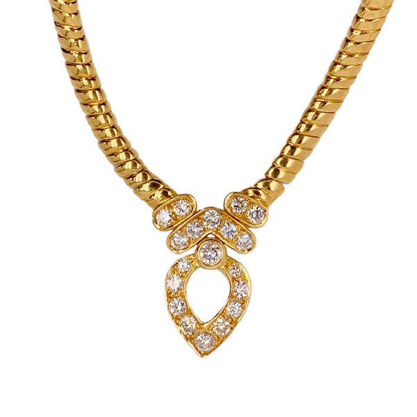 Van Cleef & Arpels 18Kt Yellow Gold Diamond Heart Necklace