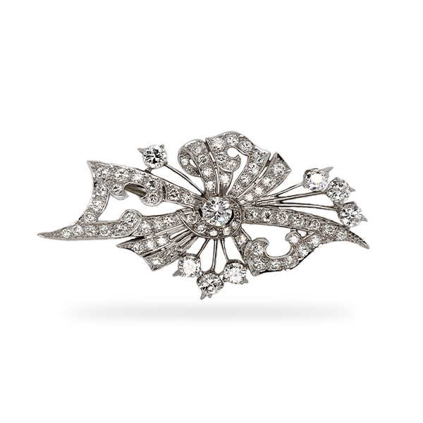 E.B. Horn Platinum Diamond Brooch