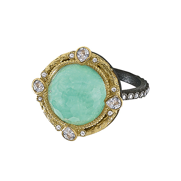 Armenta 18Kt Green Turquoise And Diamond Ring