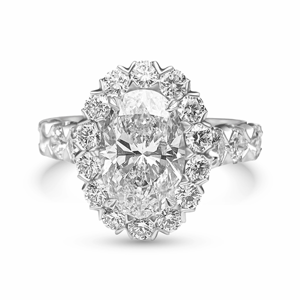 Christopher Designs 18Kt Oval Diamond Engagement Ring