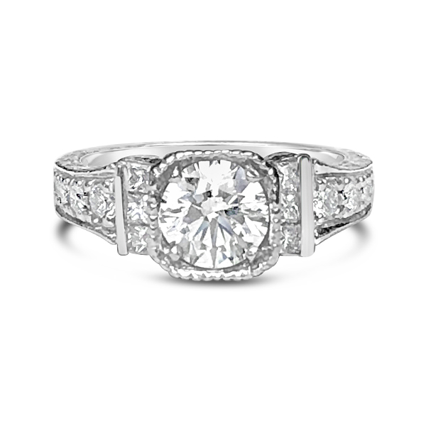 E.B. Horn Palladium Antique Diamond Engagement Ring