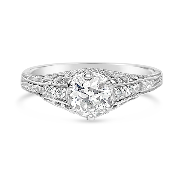 Whitehouse Brothers 18Kt Vintage Old Mine Cut Diamond Engagement Ring