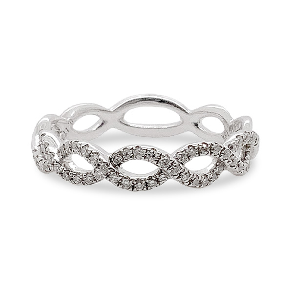 Fischer Jewelry Designs 18Kt White Gold Diamond Braided Wedding Band