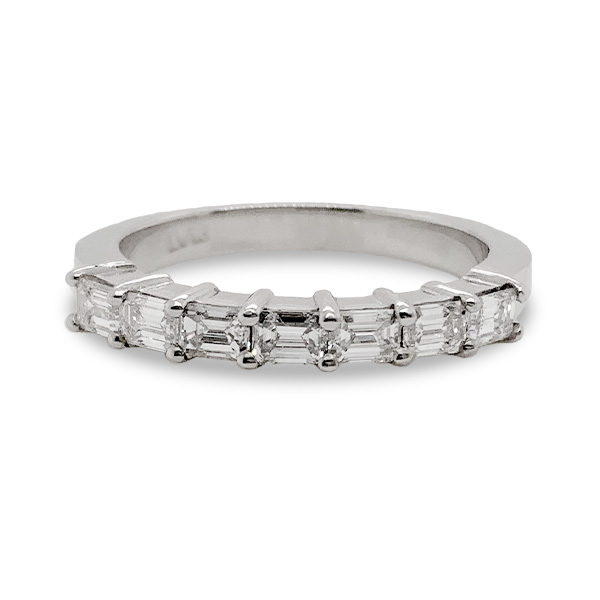 E.B. Horn Platinum Emerald-Cut Diamond Wedding Band