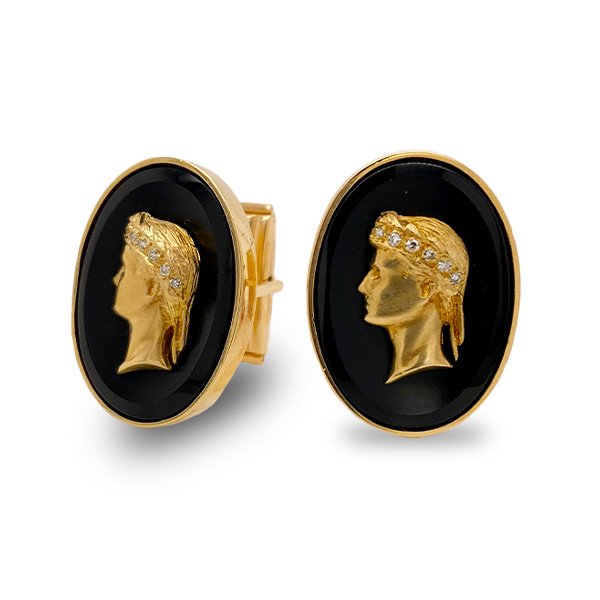 E.B. Horn 14Kt Yellow Gold Intaglio Cufflinks