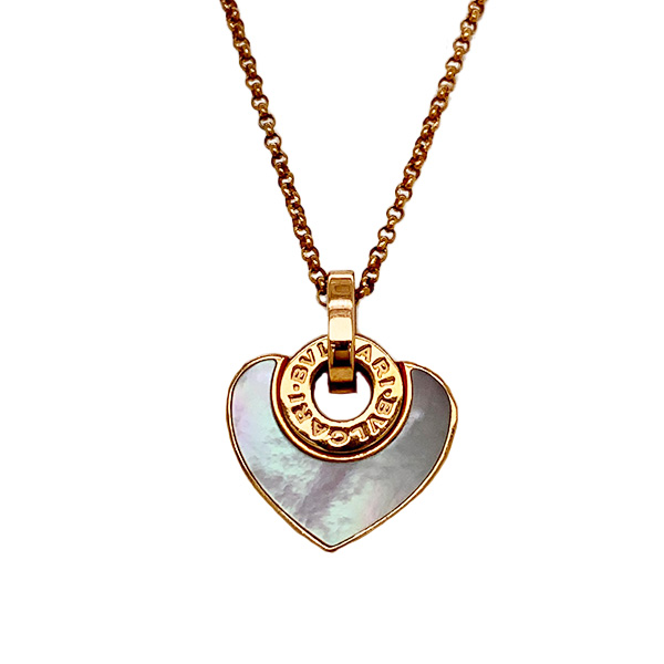 Bvlgari 18Kt Rose Gold Mother Of Pearl Heart Pendant