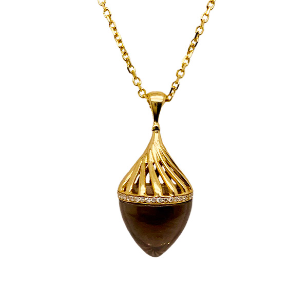 E.B. Horn 14Kt Yellow Gold Smoky Quarts And Diamond Pendant