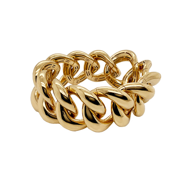 E.B. Horn 18Kt Yellow Gold Wide Stretch Link Bracelet