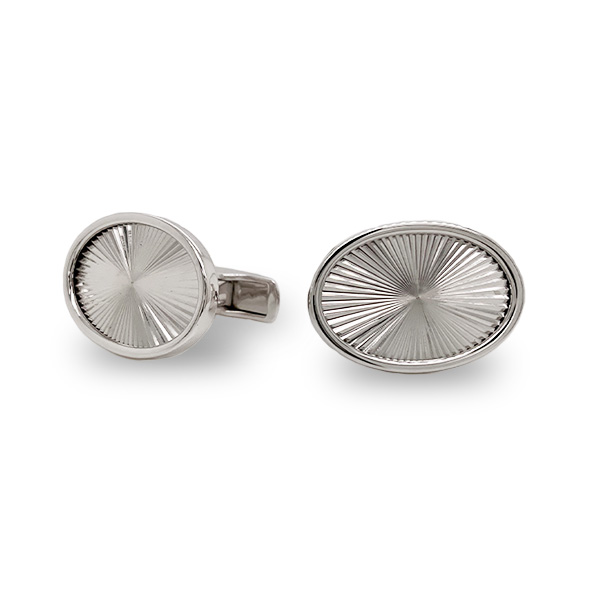 E.B. Horn 14Kt White Gold Oval Cufflinks