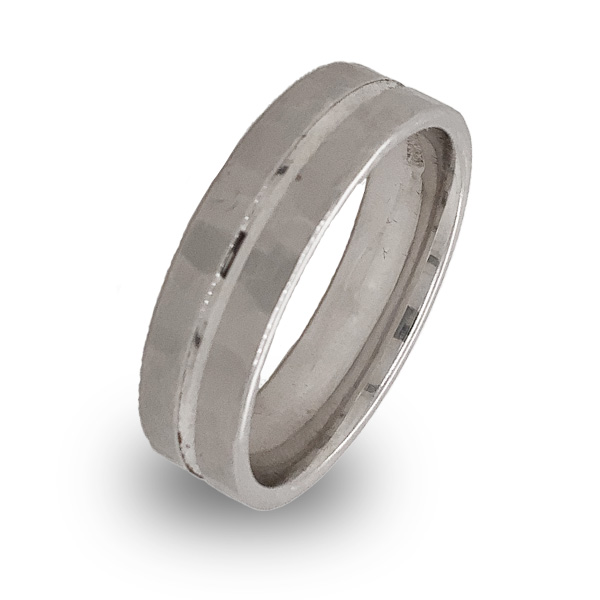 E.B. Horn 14Kt White Gold And Platinum Center Wedding Band