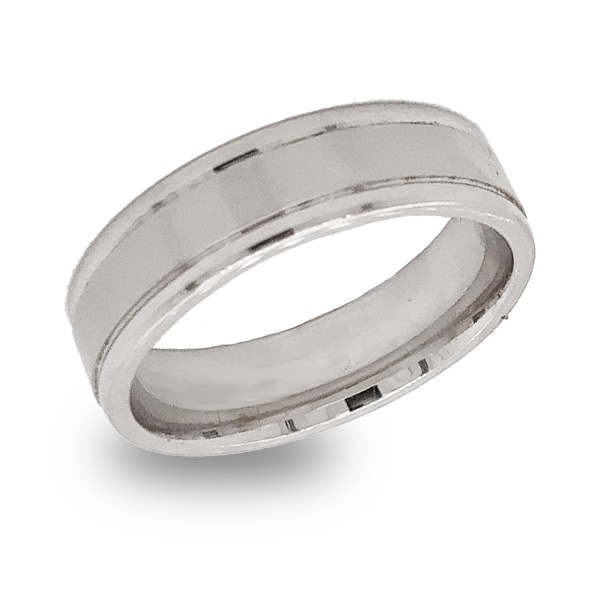 E.B. Horn 14Kt White Gold Satin Finish Wedding Band