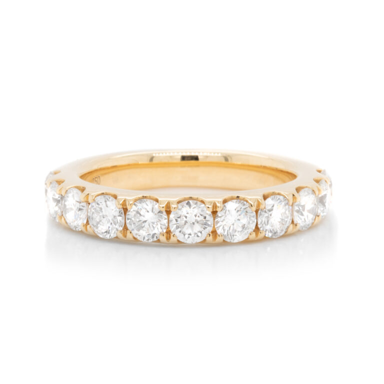 Odelia 18K Yellow Gold Round Diamond Band